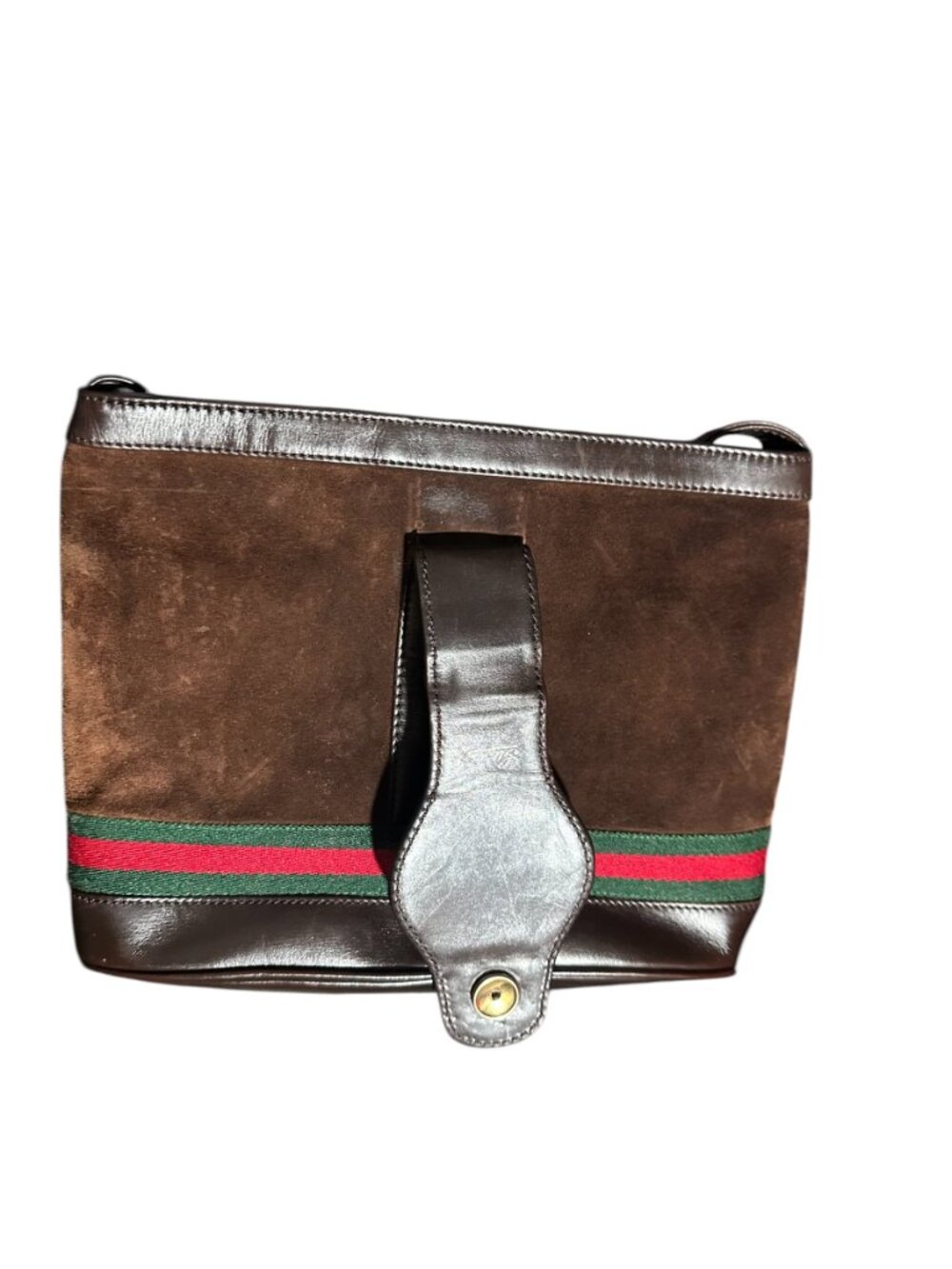 Gucci Sherry Line Brown Suede Leather Bag w/Temporary Conversion - Picture 5 of 16